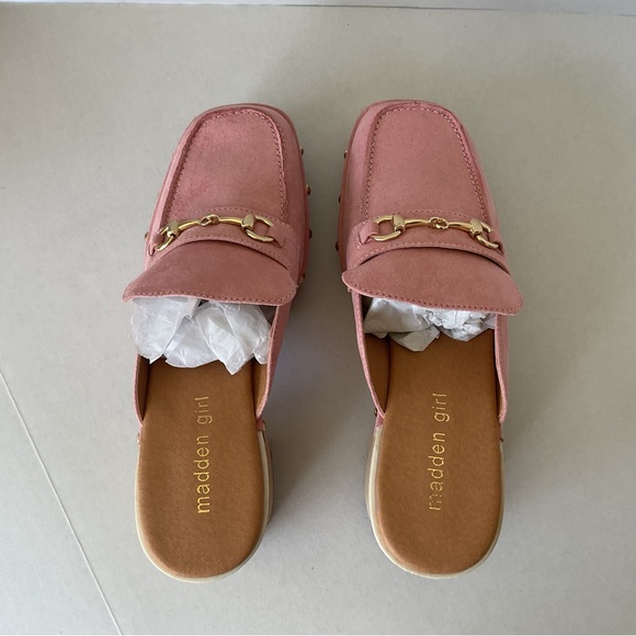 Madden Girl Pink Mules with Gold Accents - Picture 4 of 5